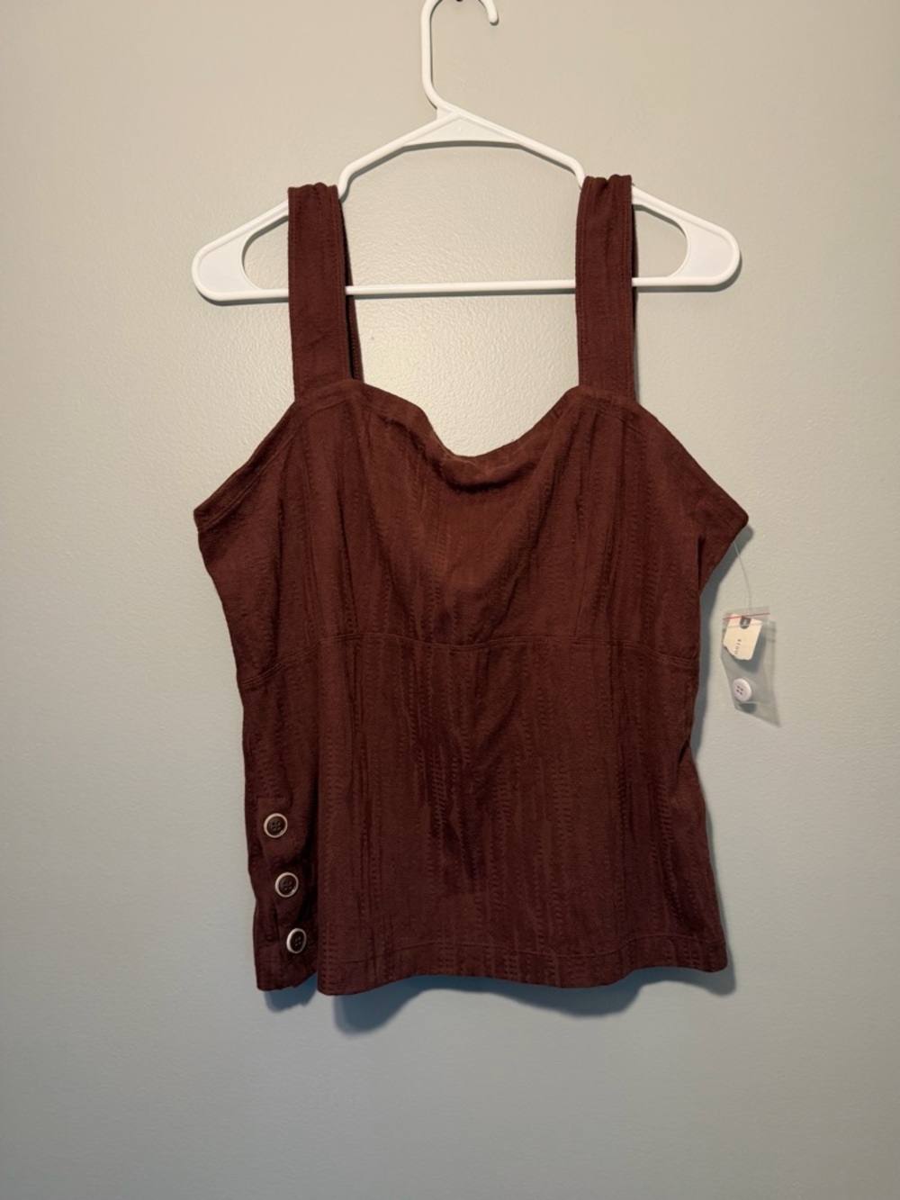 Maeve by Anthropologie Square-Neck Tank with Button Trim Size Large